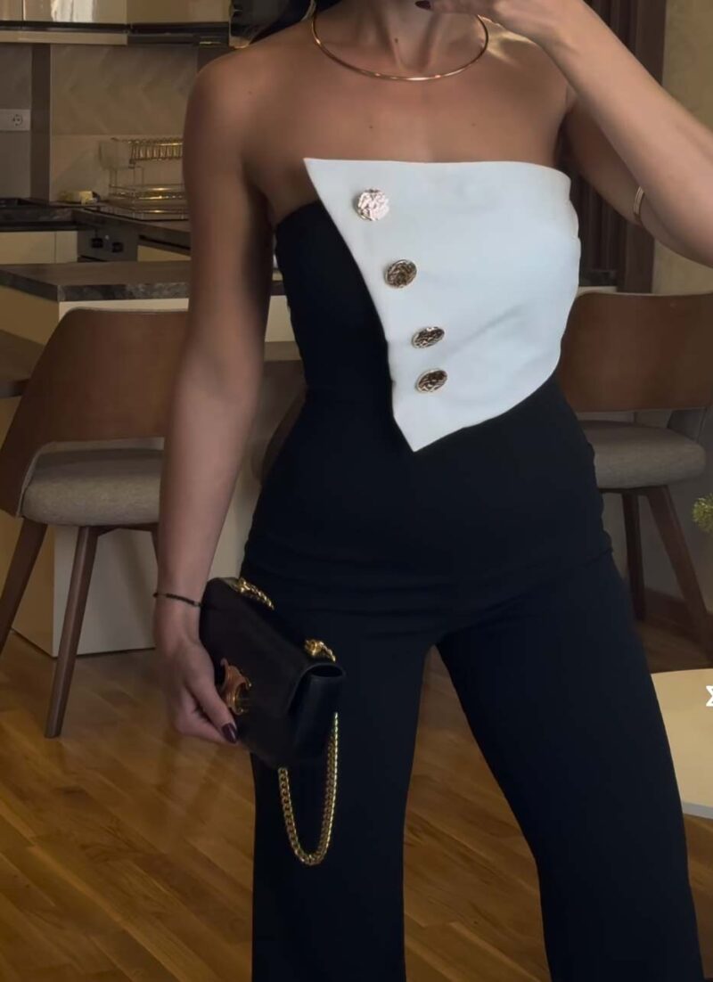 Ολόσωμη Φόρμα Στράπλες MARIA BLACK & WHITE