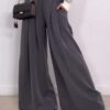 Παντελόνα υφασμάτινη με πιέτες MARITONIA GREY