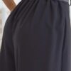Παντελόνα υφασμάτινη με πιέτες MARITONIA BLACK