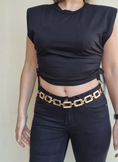 Crop μπλούζα αμάνικη με βάτες NINA