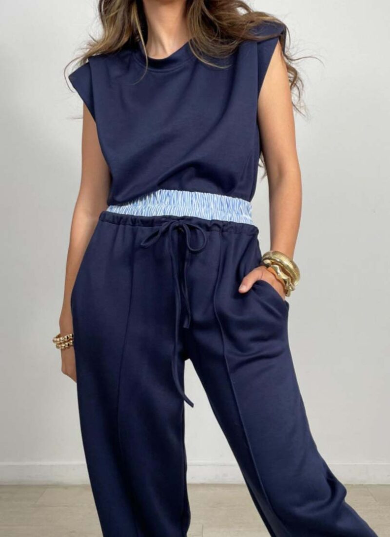 Σετ μπλούζα με παντελόνι RENE DARK BLUE