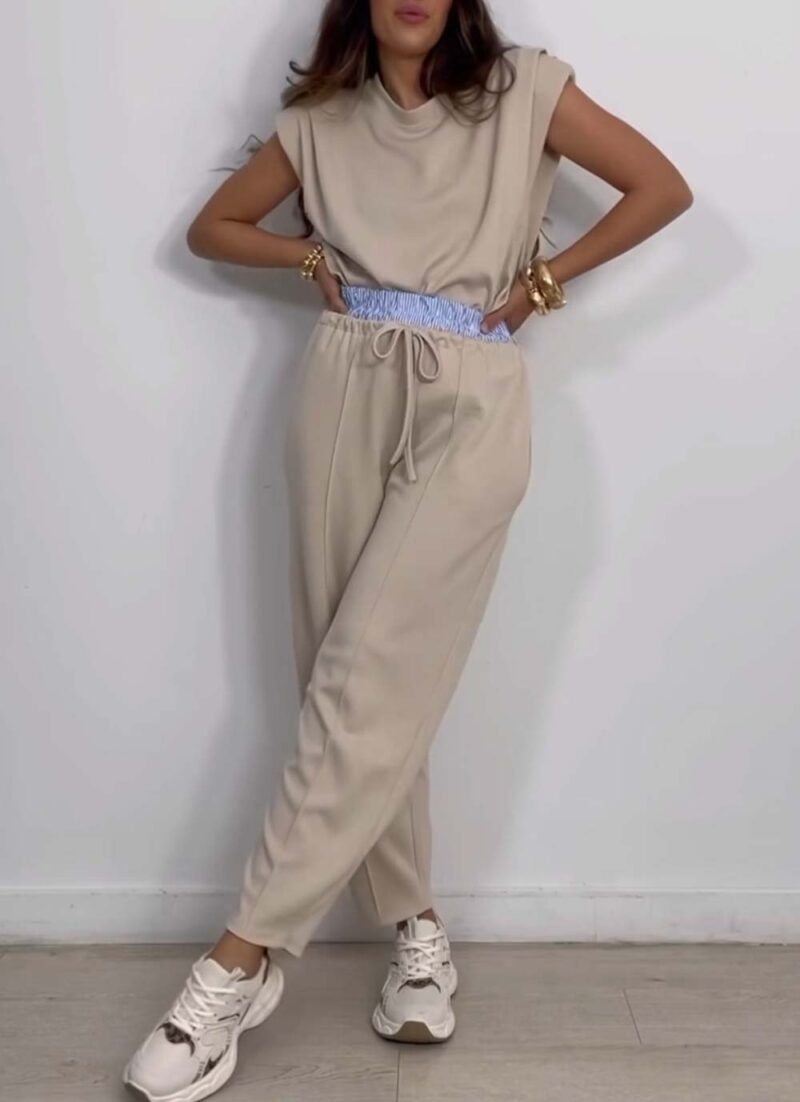 Σετ μπλούζα με παντελόνι RENE BEIGE