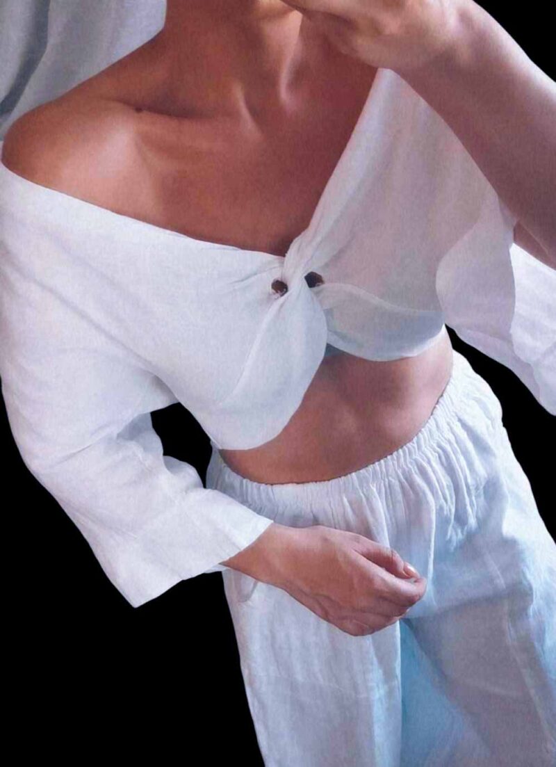 Μπλούζα Crop Top Λινή SERI
