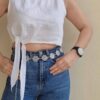 Μπλούζα Crop Top Λινή ZORDI