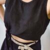 Μπλούζα Crop Top Λινή ZORDI