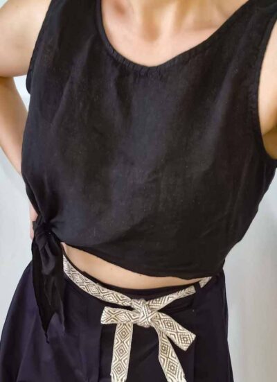Μπλούζα Crop Top Λινή ZORDI