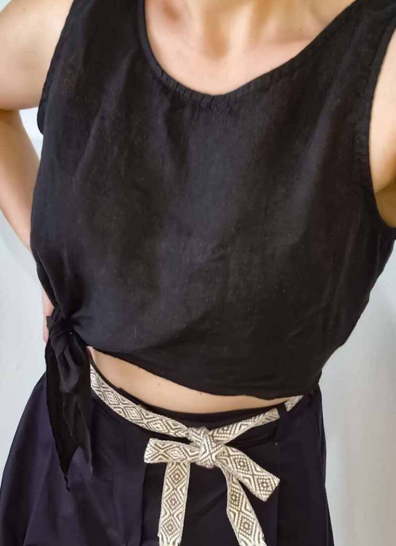 Μπλούζα Crop Top Λινή ZORDI