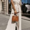 Σετ Παντελόνα Mε Μπλούζα Πλισέ JEMA BEIGE